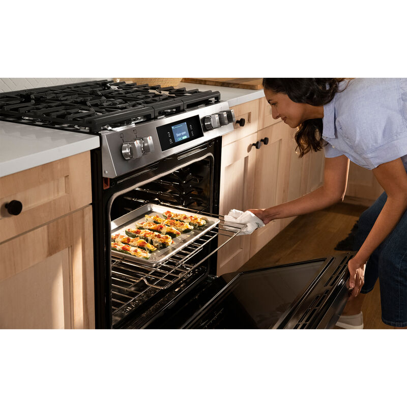 Frigidaire Gallery 30 in. 6.1 cu. ft. Air Fry Convection Oven Freestanding  Gas Range with 5 Sealed Burners & Griddle - Stainless Steel