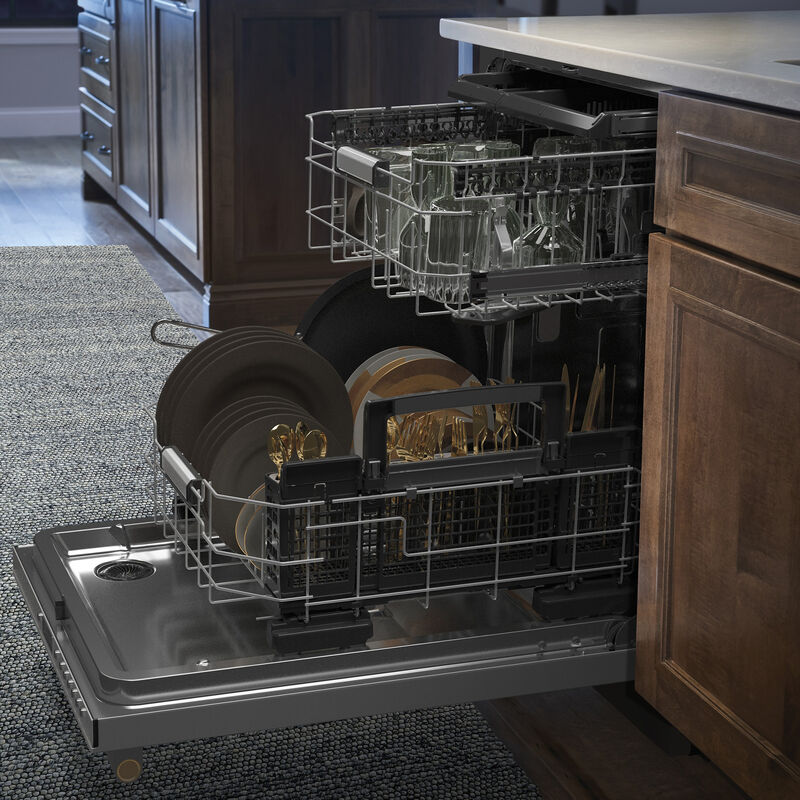 Monogram 24 in. Built-In Dishwasher with Digital Control, 39 dBA Sound Level, 16 Place Settings & 7 Wash Cycles - Custom Panel Ready, , hires