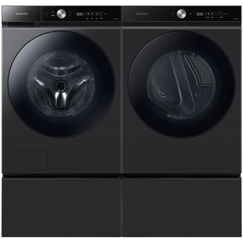Samsung Bespoke 27 in. 7.6 cu ft. Smart Stackable Electric Dryer with Super Speed Dry, AI Smart Dial, Sensor Dry, Sanitize & Steam Cycle - Brushed Black, Brushed Black, hires