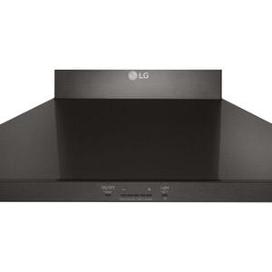 LG 36 in. Ducted Chimney Style Range Hood with 600 CFM, 5 Fan Speeds & 1 LED Light - Black Stainless, Black Stainless, hires