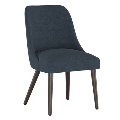 Skyline Furniture Modern Mid Century Dining Chair in Linen Fabric - Navy | 84-6LNNNV