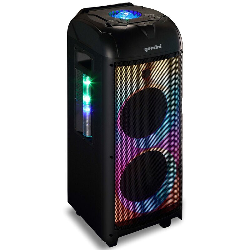 Gemini 360 Portable Bluetooth Speaker with LED Party Lighting - Black, , hires