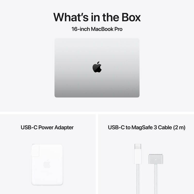 Apple MacBook Pro (2024) 16.2 in. Notebook with Apple Intelligence, Apple M4 Pro 14-Core CPU, 20-Core GPU, 48 GB RAM, 512 GB SSD, up to 24 Hrs. of Battery Life & Mac OS - Silver, , hires