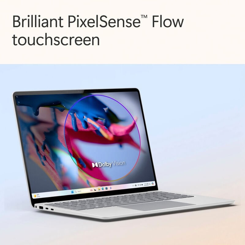 Microsoft Surface 15 in. Touchscreen Notebook with Copilot+ PC, Snapdragon X Elite CPU, Qualcomm Adreno GPU, 16 GB RAM, 256 GB SSD, up to 22 Hrs. of Battery Life & Windows 11 Home - Platinum, , hires