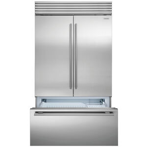Sub-Zero Classic Series 48 in. Built-In 28.9 cu. ft. Smart Counter Depth French Door Refrigerator with Tubular Handles - Stainless Steel, , hires