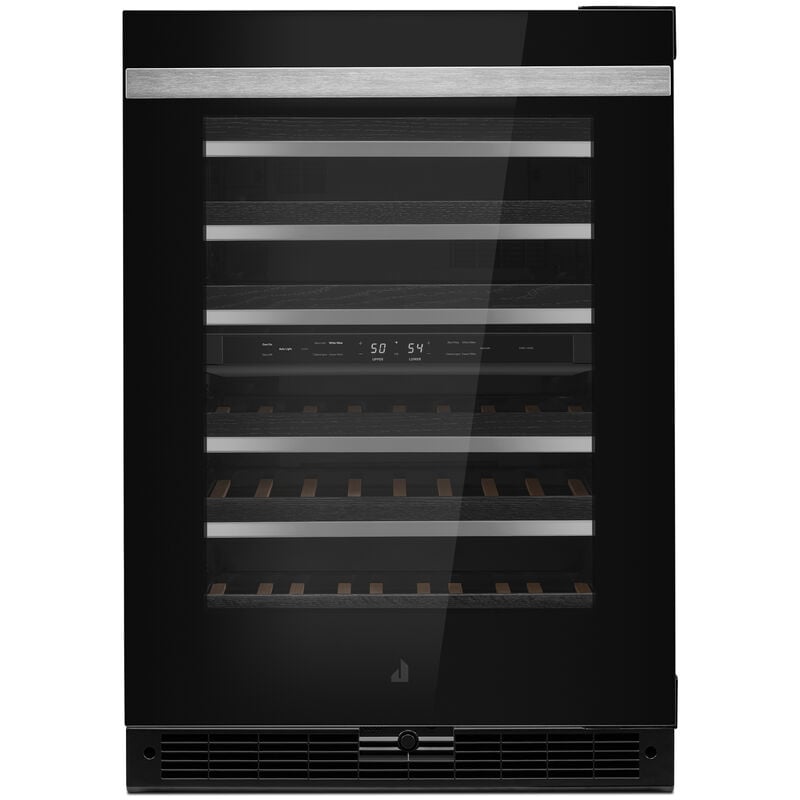 JennAir Noir 24 in. Undercounter Wine Cooler with Wood Racks, Dual Temperature Zones & 45 Bottle Capacity - Black, , hires