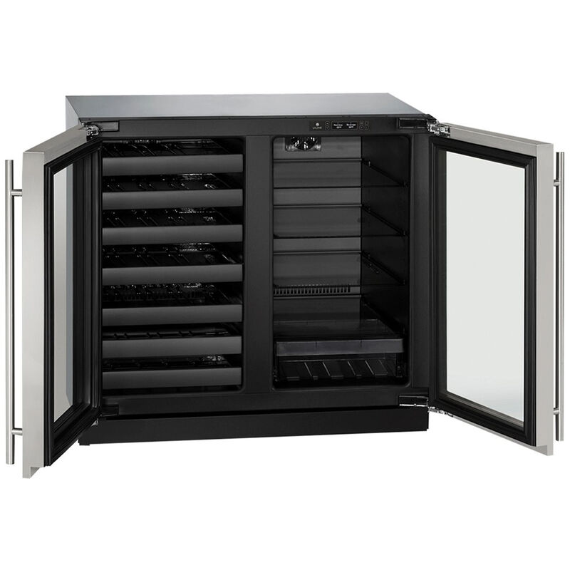 U-Line 3000 Series 36 in. Built-In 7.0 cu. ft. Compact Beverage Center with Adjustable Shelves & Digital Control - Stainless Steel, , hires