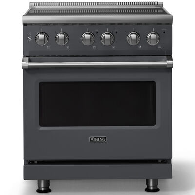 Viking 5 Series 30 in. 4.7 cu. ft. True European Convection Electric Range with Smoothtop Burners - Cast Black | VER53044BCS