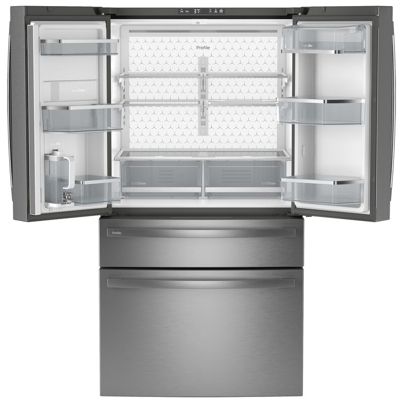 GE Profile 36 in. 23.2 cu. ft. Smart Counter Depth 4-Door French Door Refrigerator with Internal Water AutoFill Pitcher - Fingerprint Resistant Stainless, , hires