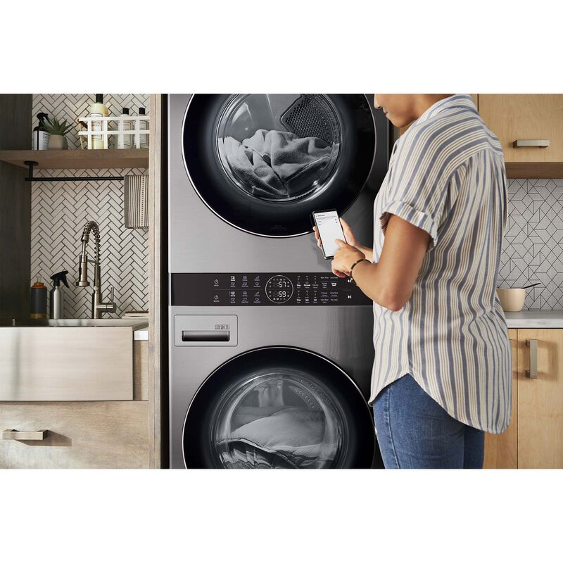 LG 27 in. WashTower with 4.5 cu. ft. Washer with 6 Wash Programs & 7.4 cu. ft. Gas Dryer with 6 Dryer Programs, Sensor Dry & Wrinkle Care - Graphite Steel, Graphite Steel, hires