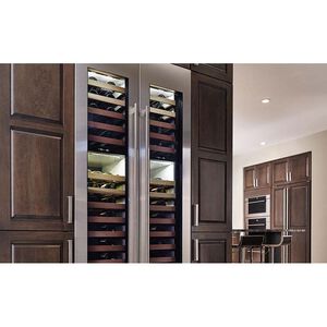 Sub-Zero Designer Series 18 in. Built-in Smart Wine Column Storage with Wood Racks, Dual Temperature Zones & 59 Bottle Capacity - Custom Panel Ready, , hires