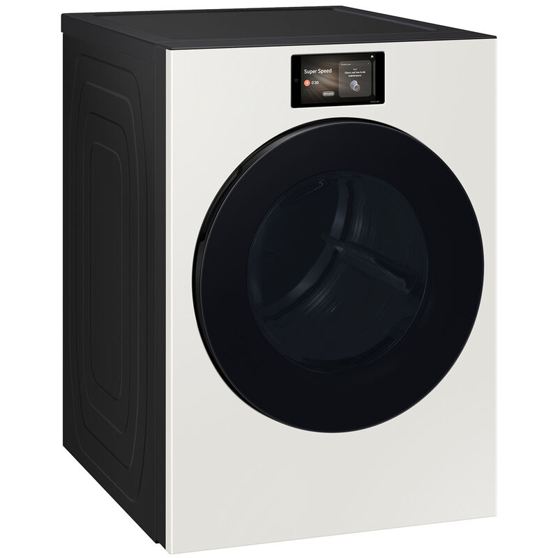 Samsung Bespoke 27 in. 7.6 cu. ft. Smart Stackable Gas Dryer with AI Home, AI OptiDry+, Sensor Dry, Sanitize & Steam Cycle - Ivory, Ivory, hires