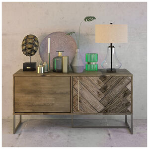 Hudson & Canal Lagos Table Lamp- Seeded Glass with Flax Shade, , hires