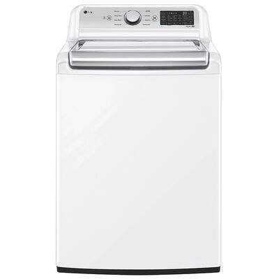 LG 27 in. 5.3 cu. ft. Smart Top Load Washer with 4-Way Agitator & TurboWash3D Technology - White | WT7405CW