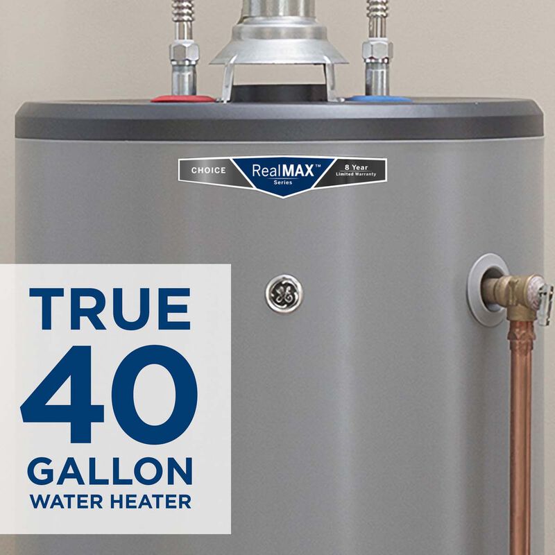 GE RealMax Choice LP Gas 40 Gallon Short Water Heater with 8-Year Parts Warranty, , hires
