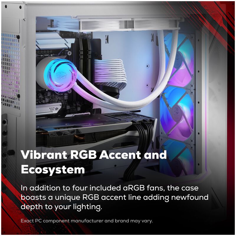 iBUYPOWER Slate Gaming Desktop with AMD Ryzen 7 7700X3D, 4 GHz, 8-Core CPU, AMD Radeon RX 9070 GRE, 12GB VRAM GPU, 32 GB RAM, 1 TB SSD & Windows 11 Home - White, , hires