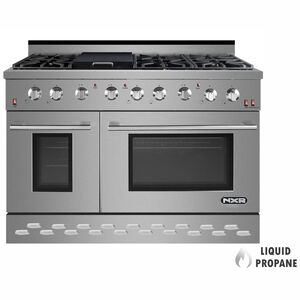 NXR 48 in. 7.2 cu. ft. Standard Convection Double Oven Liquid Propane Gas Range with 6 Sealed Burners - Stainless Steel, , hires