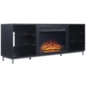 Manhattan Comfort Brighton 60" Fireplace Console - Onyx, , hires
