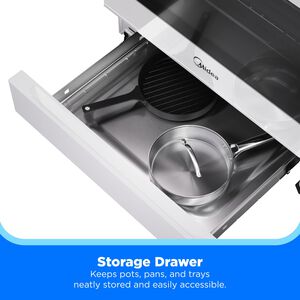 Midea 30 in. 6.1 cu. ft. Gas Range with 4 Sealed Burners - White, White, hires