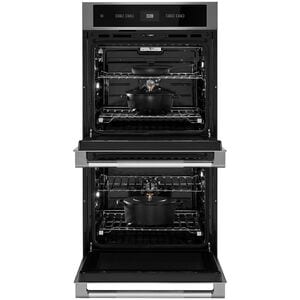 JennAir Rise 27 in. 8.6 cu. ft. Front Control Electric Double Wall Oven with Standard Convection - Stainless Steel, , hires