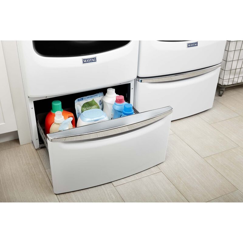 Maytag 27 in. 5.0 cu. ft. Smart Stackable Front Load Washer with Extra Power, 24-Hr Fresh Hold Option, Sanitize & Steam Wash Cycle - White, White, hires