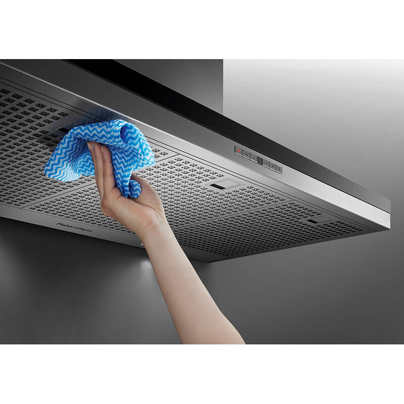 Fisher & Paykel Series 7 36 in. Convertible Chimney Style Range Hood with 600 CFM, 4 Fan Speeds & 2 LED Lights - Stainless Steel, , hires