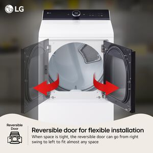 LG 27 in. 7.3 cu. ft. Smart Gas Dryer with EasyLoad Door, AI Sensor Dry, TurboSteam Technology, Sanitize & Steam Cycle - Alpine White, Alpine White, hires