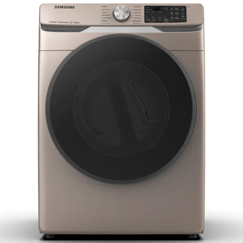 Samsung 27 in. 7.5 cu. ft. Smart Stackable Electric Dryer with Sanitize+, Steam Cycle & Sensor Dry - Champagne, Champagne, hires