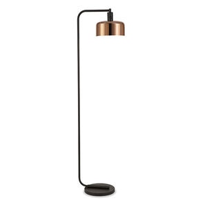 Hudson & Canal Cadmus Blackened Bronze Floor Lamp with a Copper Shade