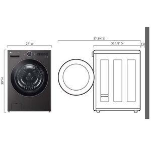 LG 27 in. 5.0 cu. ft. Front Loading Smart Washer with 25 Wash Programs, 19 Wash Options, Sanitize Cycle, Steam Wash & Self Clean - Black Steel, , hires