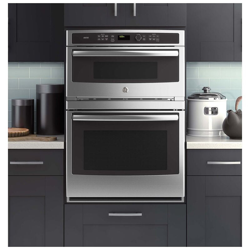 GE Profile 30 in. 6.7 cu. ft. Speed Electric Microwave/Wall Oven Combo with True European Convection & Sensor Cooking - Stainless Steel, , hires