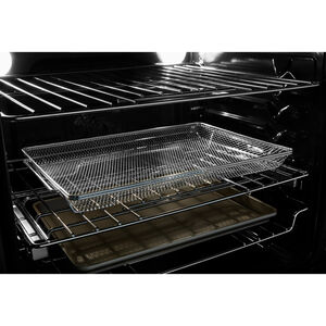 JennAir Rise Series 30 in. 6.4 cu. ft. Air Fry True European Convection Slide-In Electric Range with 4 Induction Burners - Stainless Steel, , hires