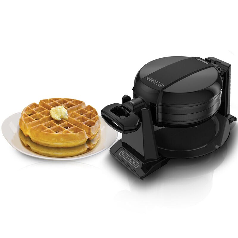 Black & Decker Double Flip Waffle Maker - Black