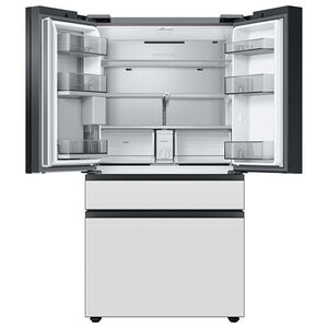 Samsung Bespoke 36 in. 22.8 cu. ft. Smart Counter Depth 4-Door French Door Refrigerator with Internal Water Dispenser - White Glass, White Glass, hires