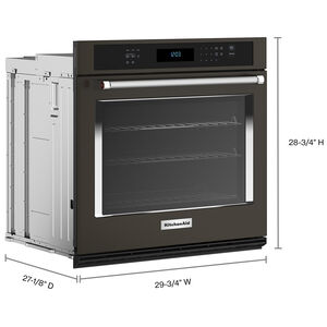 KitchenAid 30 in. 5 cu. ft. Smart Electric Single Wall Oven with True European Convection - Black Stainless Steel with PrintShield Finish, Black Stainless Steel with PrintShield Finish, hires
