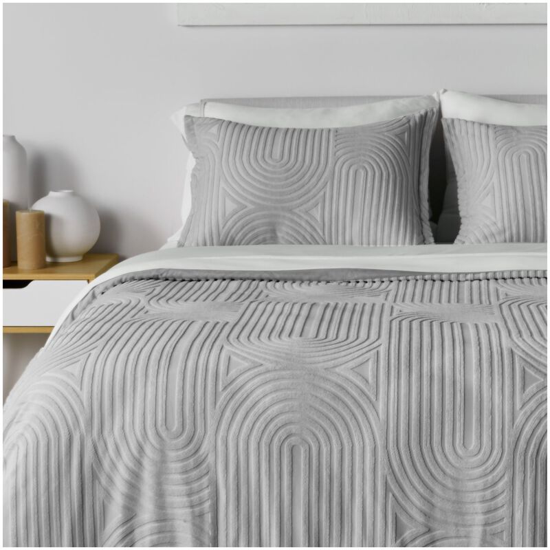 BEDGEAR Performance Duvet & 2pc Sham Set, Racetrack, Light Gray, King, , hires