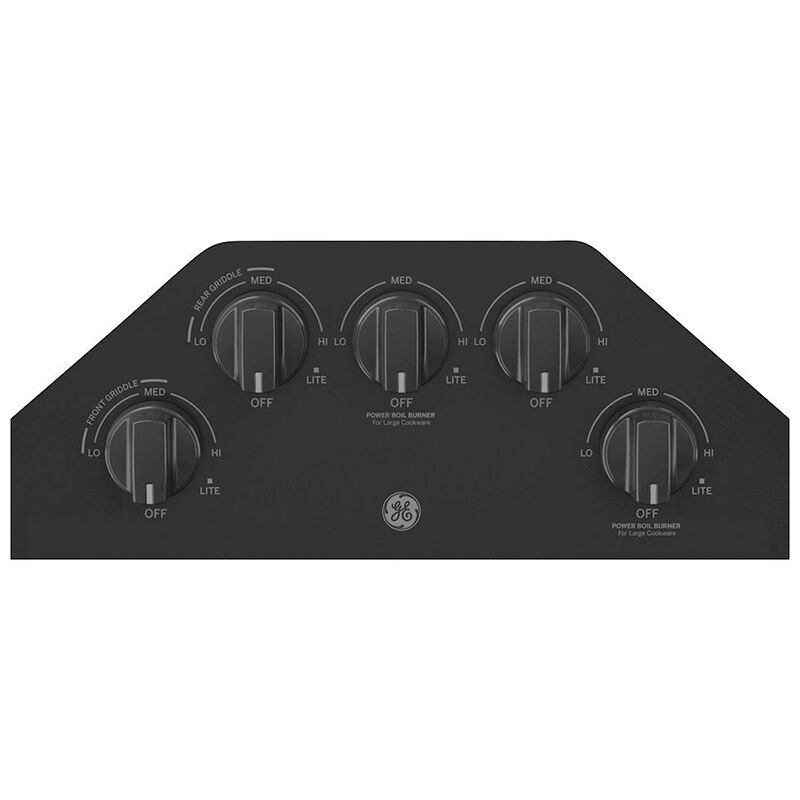 GE 36 in. 5-Burner Natural Gas Cooktop with Simmer Burner & Power Burner - Black, Black, hires