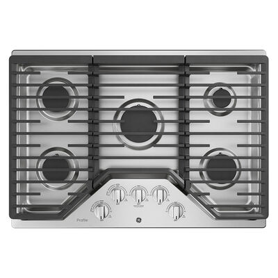 GE Profile 30 in. 5-Burner Natural Gas Cooktop with Simmer Burner & Power Burner - Stainless Steel | PGP7030SLSS