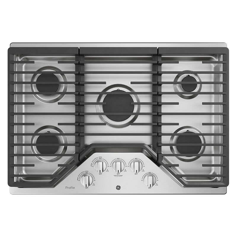 GE Profile 30 in. 5-Burner Natural Gas Cooktop with Simmer Burner & Power Burner - Stainless Steel, , hires