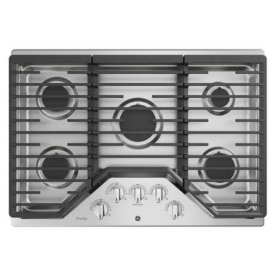 GE Profile 30 in. Natural Gas Cooktop with 5 Sealed Burners & Griddle - Stainless Steel | PGP7030SLSS