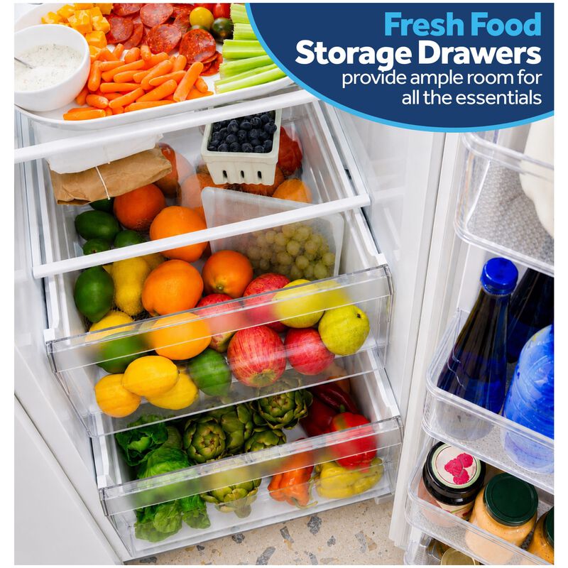 GE 36 in. 23.6 cu. ft. Counter Depth Side-by-Side Refrigerator with Ice & Water Dispenser - White, , hires