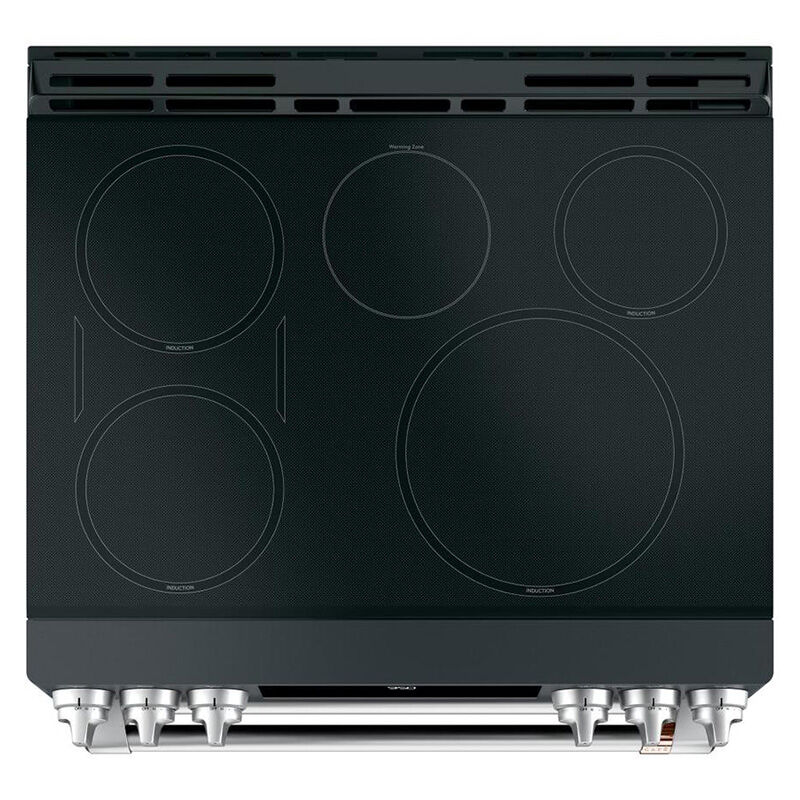Cafe 30 in. 6.7 cu. ft. Smart Air Fry True European Convection Double Oven Slide-In Electric Range with 5 Induction Burners - Matte Black, Matte Black, hires