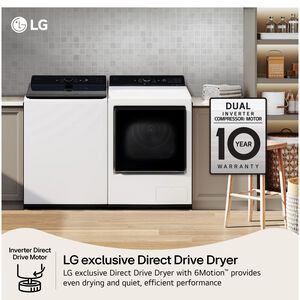 LG 27 in. 7.3 cu. ft. Smart Ventless Electric Dryer with Heat Pump & Sensor Dry - Alpine White, Alpine White, hires