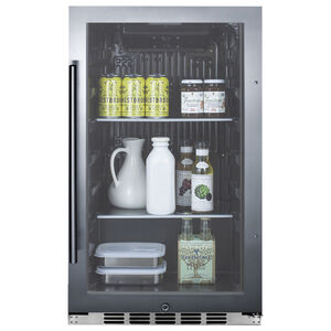 Summit 19 in. Built-In/Freestanding 3.1 cu. ft. Compact Beverage Center with Adjustable Shelves - Stainless Steel, , hires