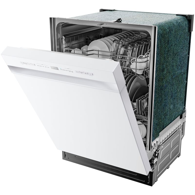Midea 24 in. Front Control Flush-Mount Dishwasher with 52 dBA Sound level, Auto Open Door & Pocket Handle - White, , hires