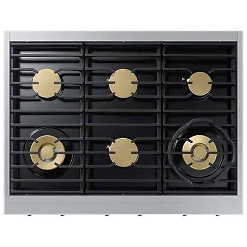 Dacor Transitional 36 in. 6-Burner Smart Natural Gas Rangetop with Simmer Burner & Power Burner - Silver Stainless, , hires