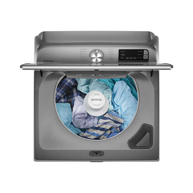 Maytag 27 in. 4.7 cu. ft. Smart Top Load Washer with Extra Power Button - Metallic Silver, Metallic Slate, hires