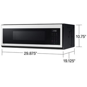 Samsung Bespoke 30 in. 1.1 cu. ft. 1100W Low Profile Smart Over-the-Range Microwave with 400 CFM - White Glass, , hires