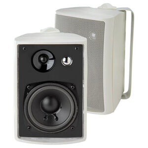 Dual 3-Way Indoor/Outdoor Speakers with 4" Woofers - White, , hires