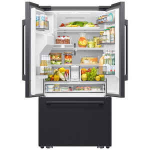 Samsung Bespoke 36 in. 28.5 cu. ft. Smart French Door Refrigerator with Ice & Water Dispenser - Fingerprint Resistant Matte Black Steel, , hires